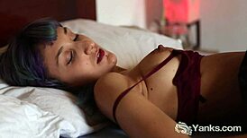 Lusty jay toys her hairy twat with orgasmic pleasure