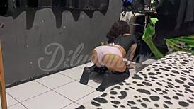 Naughty employee craves pussy massage and sex during service