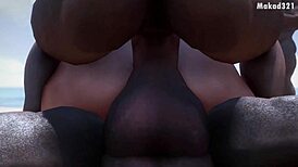 White Milf Cheats with BBC in Africa for 3D Hentai Action