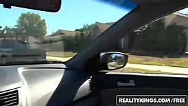 Street Ebony Babe Gives POV Blowjob