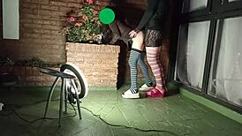 crossdresser bangs small 18+ woman outdoors wild!