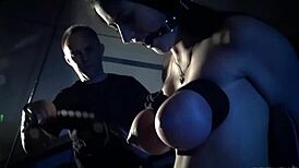 Bondage intimate humiliation for a submissive cock sucking slave with vibrator domination