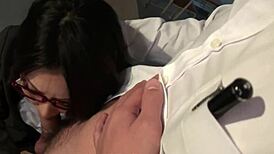 Minami Kitagawa Blows Student's Hairy Dick Seductively