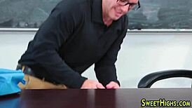 uniformed teen 18+ gets a messy facial cumshot in hd 😈