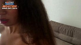 Stretching a tight young pussy with huge cock, moaning as cum fills inside