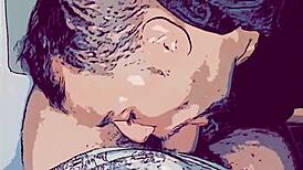 Gay animation with big thick cock fucking passive slut’s mouth