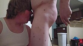 me sucking my friend's dick and we both cum 😏