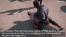 White Milf Cheats with BBC in Africa for 3D Hentai Action