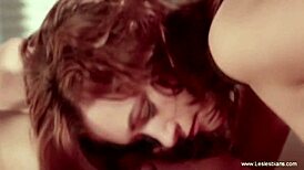 sensual lesbians kiss and masturbate with toys