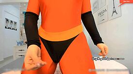 Sexy Cosplay Girl Teases With Jerk Off Game And Striptease