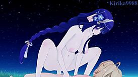 Raiden shogun and faruzan fuck aether intensely in genshin hentai?