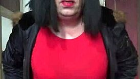 Old Red And Black Masturbation Machine Part 1 Used By Crossdressing Gay Amateur