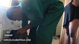 Curvy ebony housewife seduces electrician with big ass