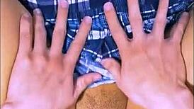 Student enjoys passionate night studying!