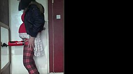 Old Red And Black Masturbation Machine Part 1 Used By Crossdressing Gay Amateur