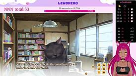 vtuber lewdneko plays love cubed part 1 with big tits moaning