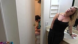 Stepson Caught Masturbating In The Bathroom Fucks Stepmom