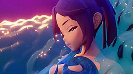 Mona Dominates Slime in Wild Hentai Action Scene