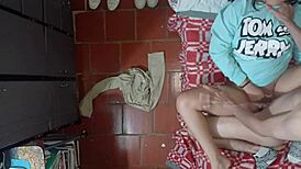 Stepson fucks stepmother on ceiling camera