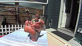 bikini babe toes and feet fetish with blonde milf housewife girlfriend