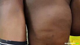 Big black African girl loves outdoor fucking