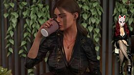 Steps of debauchery 50 - naked girl in the cafe