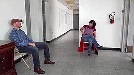 Milf Gags on Jizz in Doctors Waiting Room Chaos