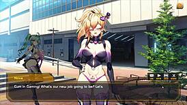 android girl in robolife2 hentai game uses sextoy for anal drill orgasm