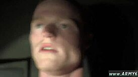 Naked army gay endures hazing with showering and intense fucking