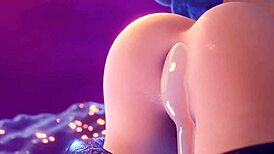 モナがスライムを支配するワイルドヘンタイアクションシーン