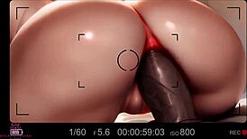 该死！快速肛门内射与巨大黑鸡巴在跨种族张开行动中。我的屁股感觉好满在AI色情中！