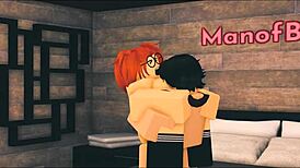 roblox cartoon nerdy ginger girl moans in bedroom