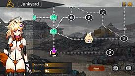 android girl in robolife2 hentai game uses sextoy for anal drill orgasm