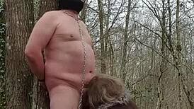 femdom bdsm slut submission in forest