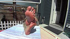 bikini babe toes and feet fetish with blonde milf housewife girlfriend