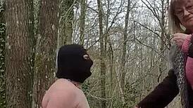 femdom bdsm slut submission in forest