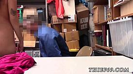 Cop gives first time footjob during apparel theft arrest