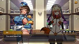 android girl in robolife2 hentai game uses sextoy for anal drill orgasm