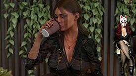 Steps of debauchery 50 - naked girl in the cafe