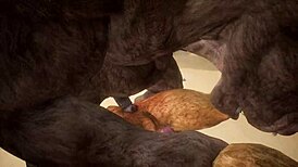 Minotaur Fucks Lion and Cums in Mouth