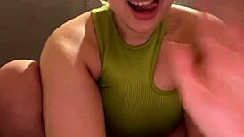 Public masturbation madness! Teen rides dildo for anal thrill outdoors!