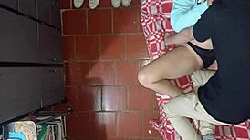 Stepson fucks stepmother on ceiling camera