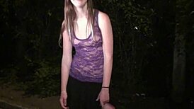 young cute girl alexis crystal heads to public dogging spot for group fun