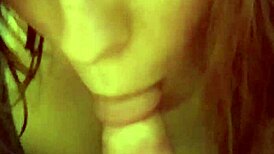 She's sucking her boyfriend's big dick in front of friends