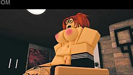 roblox cartoon nerdy ginger girl moans in bedroom