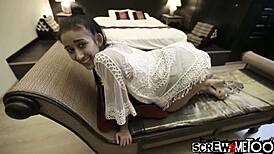 This slim hottie from screwmetoo rides a monster cock hard