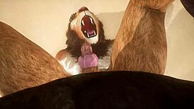 Minotaur Fucks Lion and Cums in Mouth