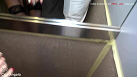 Quick Fuck in Elevator with Anal Facefuck