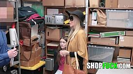 Ffm Scared Granddaughter and Lustful Grandma Fucked for Stealing. Office Threesome Shocks with Clothes Ripped.