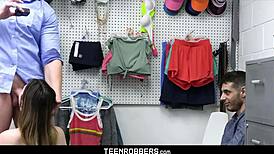 Voyeur Boyfriend Watches GF Get Nailed by Perv Guard at TeenRobbers Site